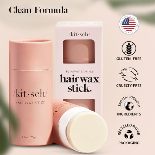 Kitsch Hair Wax Stick for Women & Men - Hair Slick Back Stick, Anti-Frizz and Fly Away Hair Tamer, No Residue Hair Finishing Stick for Flyaways, All Day Hold Styling Product for Smoothing Hair Strands - Image 4