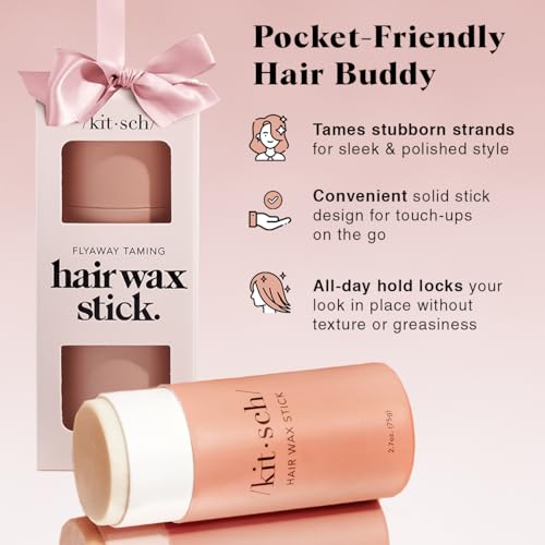 Kitsch Hair Wax Stick for Women & Men - Hair Slick Back Stick, Anti-Frizz and Fly Away Hair Tamer, No Residue Hair Finishing Stick for Flyaways, All Day Hold Styling Product for Smoothing Hair Strands - Image 2
