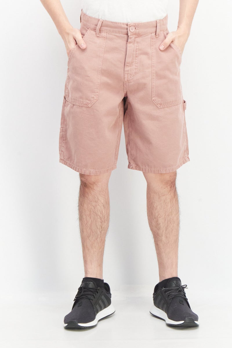 Celio Men Textured Basic Shorts, Old Pink - Image 1