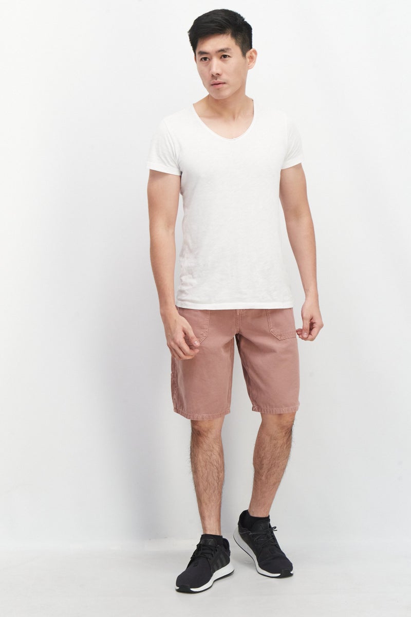 Celio Men Textured Basic Shorts, Old Pink - Image 4