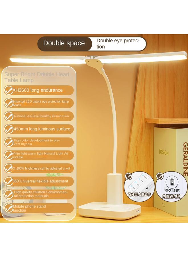 الأزرق جي دبليو مصباح مكتبي لحماية العين LED بشحن USB قابس مزدوج الغرض لمهاجع الطلاب للقراءة والتعلم مصباح بجانب السرير لغرفة النوم - Image 1