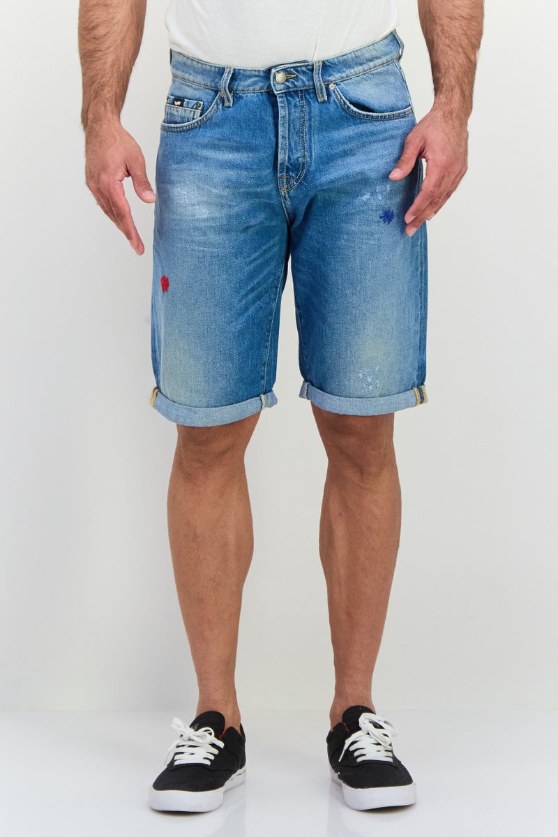 GAS Men Washed Denim Shorts, Washed Blue - Image 1