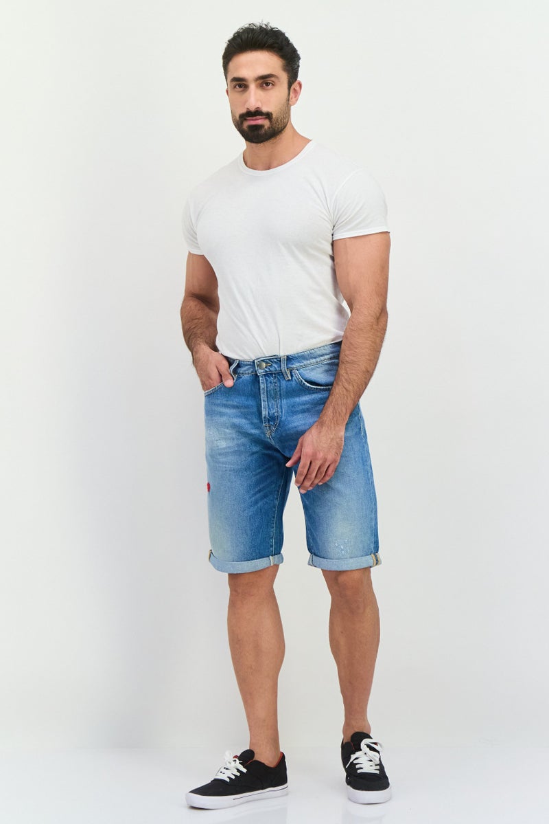 GAS Men Washed Denim Shorts, Washed Blue - Image 4