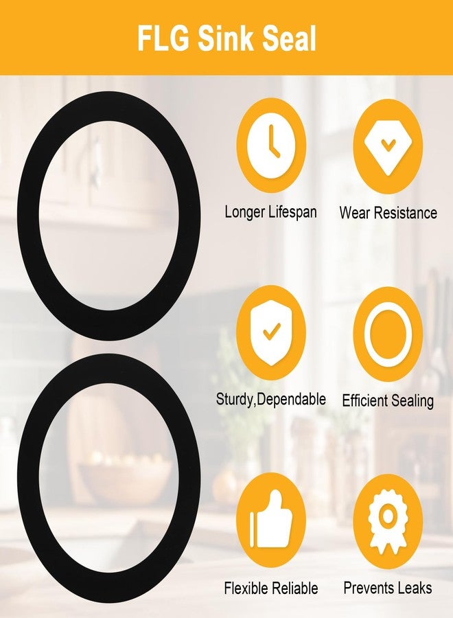 LanKstet Kitchen Sink Drain Rubber Gasket for Insinkerator,Garbage Disposal Gasket Seal Ring Replacement Kit,FLG Putty Free Sink Seals,4 pcs - Image 4