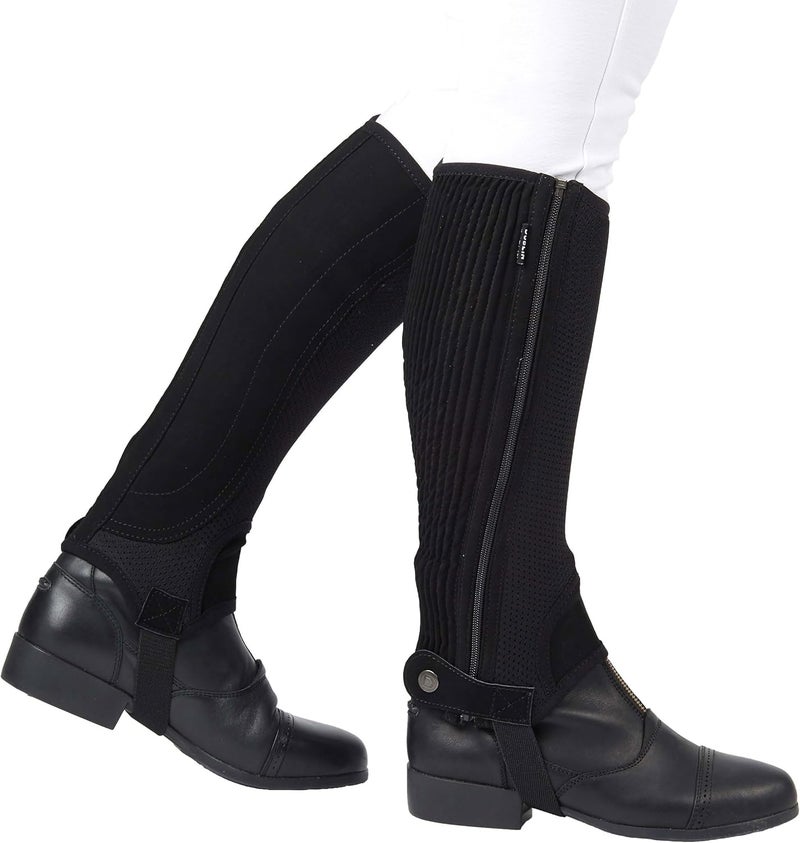 Easy-Care Mesh Half Chaps II, Black, Adults Extra Large