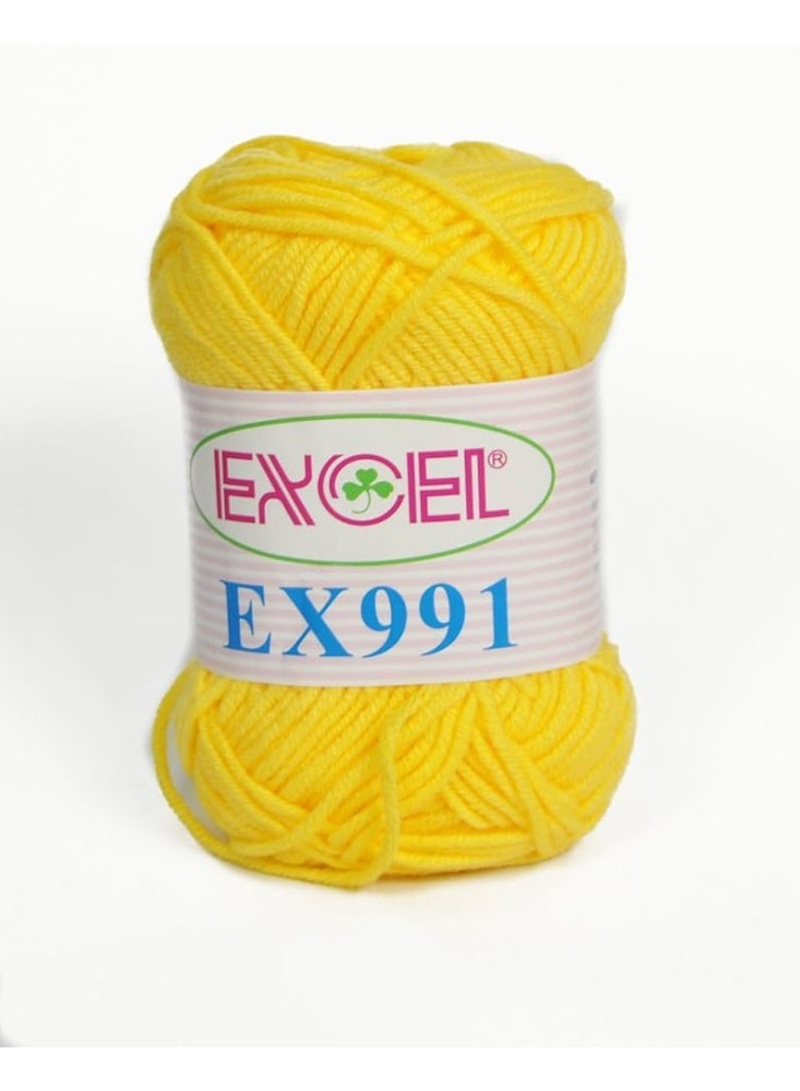 Excel EX991 Crochet Yarn Yellow 8 - Image 1
