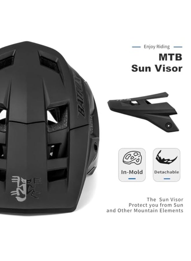 BATFOX Bike Helmet,Mountain Bike Helmet Helmets for Men Women Adults Youth (Black, L(58-61CM)) - Image 3