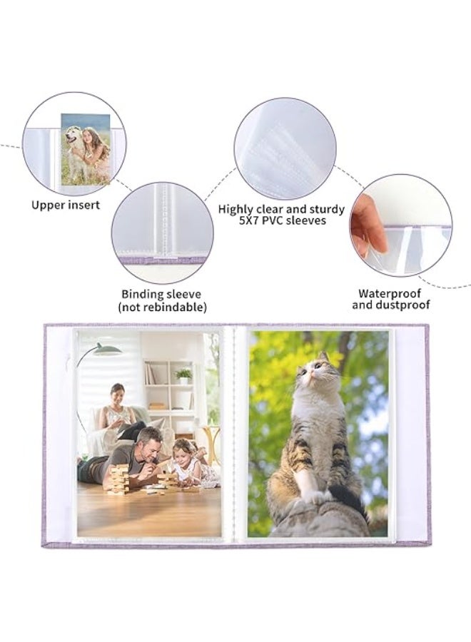 DUNISO Photo Album 6 Inches, Linen Cover Photo Book, 36 Pockets, Can Hold 72 Photos, Suitable For Family, Anniversary, Baby Vacation And Other Occasions (Purple) - Image 5