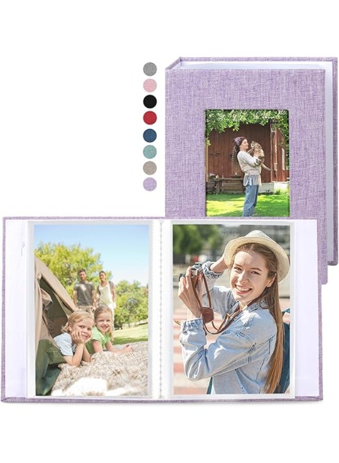 DUNISO Photo Album 6 Inches, Linen Cover Photo Book, 36 Pockets, Can Hold 72 Photos, Suitable For Family, Anniversary, Baby Vacation And Other Occasions (Purple) - Image 1