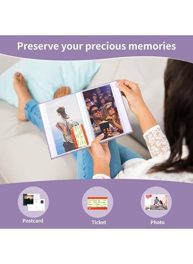 DUNISO Photo Album 6 Inches, Linen Cover Photo Book, 36 Pockets, Can Hold 72 Photos, Suitable For Family, Anniversary, Baby Vacation And Other Occasions (Purple) - Image 4