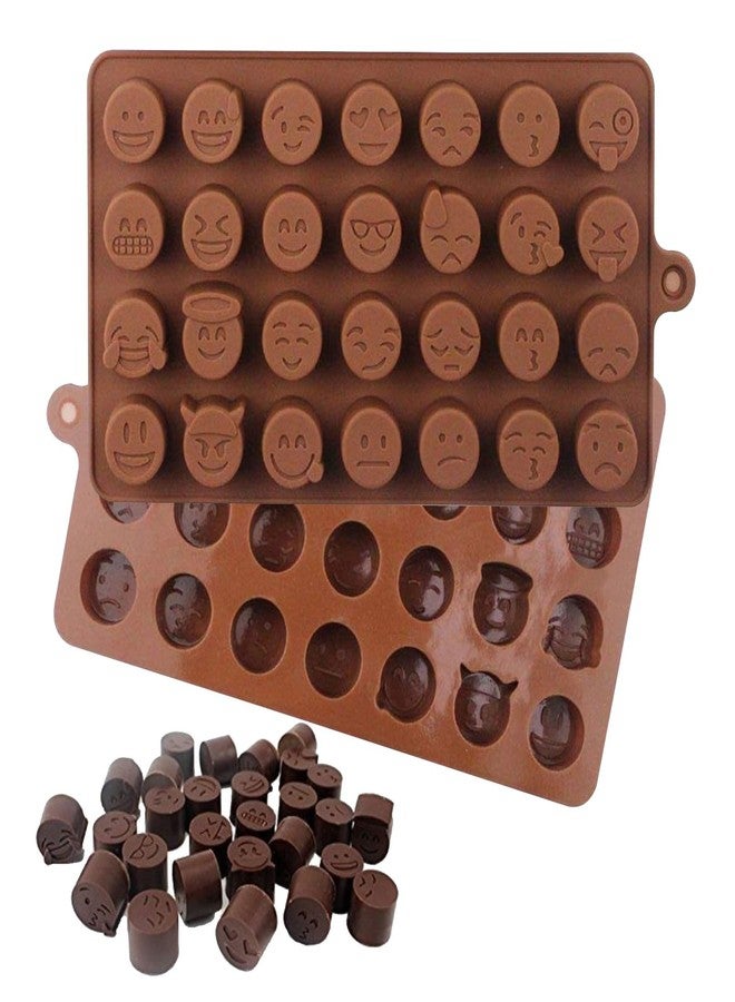 Clazkit Silicone 28-Cavity Emoji Emoticans Candy Chocolate DIY Molds (Weight : Approx 5 Grams & Size : 2 x 2 x 1.5 CM Per Cavity)