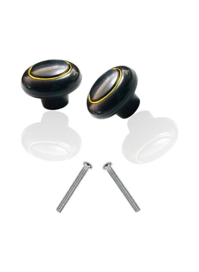 S-TOP ABS Furniture Pulls Knob - Mushroom Shaped Black Cabinet Knobs Drawer Pulls for Home Office Kitchen Cupboard Wardrobe DIY (Pack of 2) - Image 1