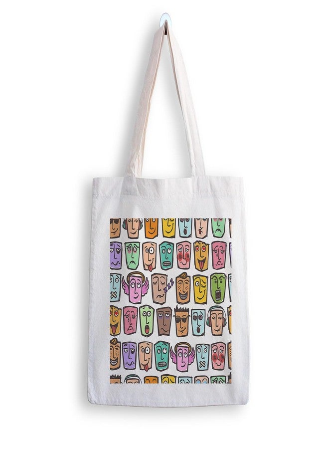 ARTBUG Tote Bag for Women with zip, Aesthetic Canvas tote bag for college girls, office, stylish and reusable - Humans Faces - D No - 107 - Image 1