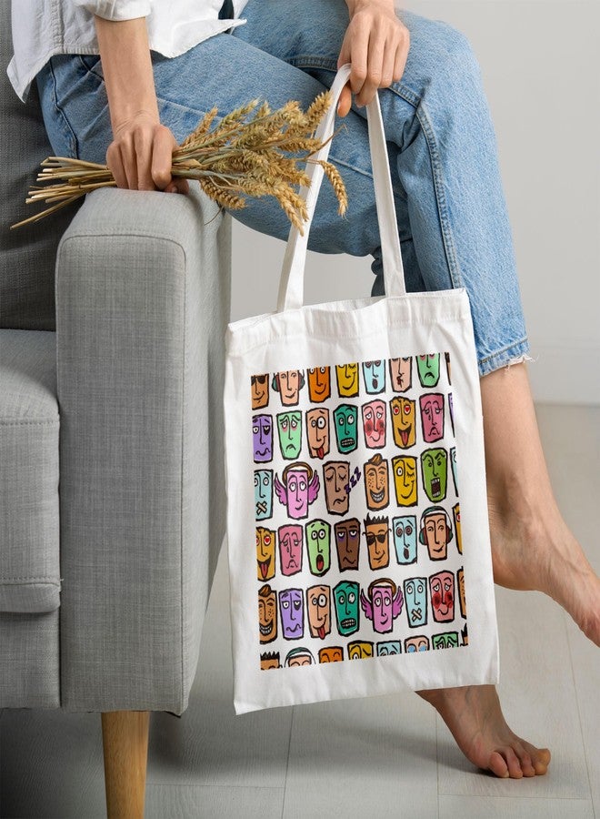 ARTBUG Tote Bag for Women with zip, Aesthetic Canvas tote bag for college girls, office, stylish and reusable - Humans Faces - D No - 107 - Image 2