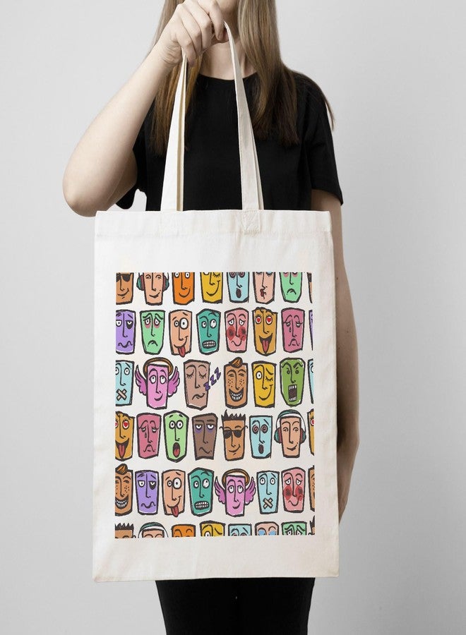 ARTBUG Tote Bag for Women with zip, Aesthetic Canvas tote bag for college girls, office, stylish and reusable - Humans Faces - D No - 107 - Image 3