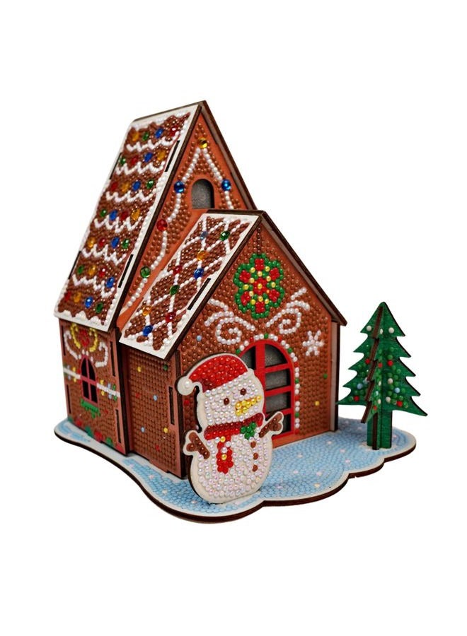 Party Ready 3D Diamond Painting Gingerbread House Kit – DIY Holiday Décor, Full Drill Mosaic Art for Adults and Kids, Festive Craft Kit - Image 1
