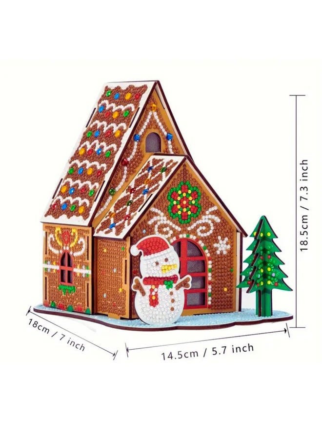 Party Ready 3D Diamond Painting Gingerbread House Kit – DIY Holiday Décor, Full Drill Mosaic Art for Adults and Kids, Festive Craft Kit - Image 4