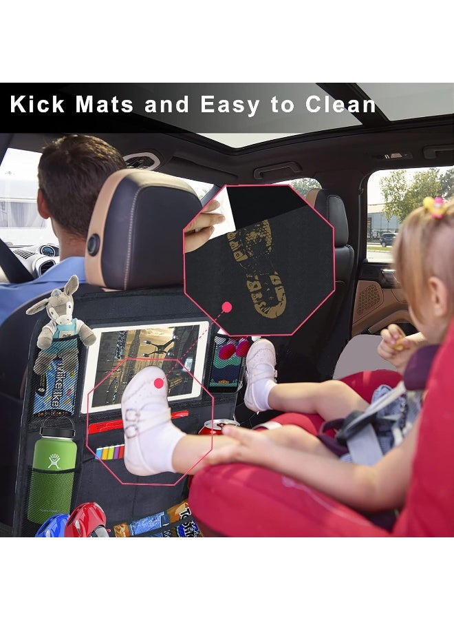 Ecurfu Backseat Car Organizer, Back Seat Protectors Kick Mats, Car Storage Bag with iPad Tablet Holder + 9 Storage Pockets for Kids Toddlers, Travel Accessories (1PC) - Image 5