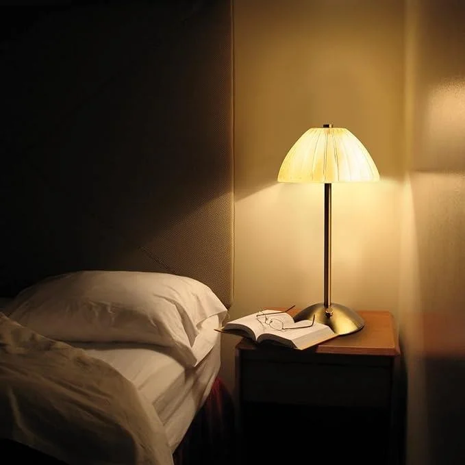 مينيهوم Nordic Style Diamond USB Rechargeable LED Touch Lampshade Table Lamp