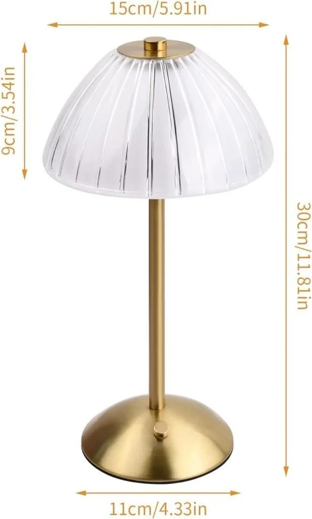 مينيهوم Nordic Style Diamond USB Rechargeable LED Touch Lampshade Table Lamp
