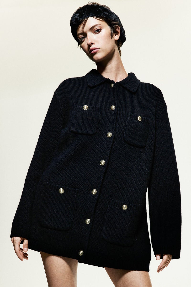 H&M Rib-Knit Wool Cardigan - Image 1