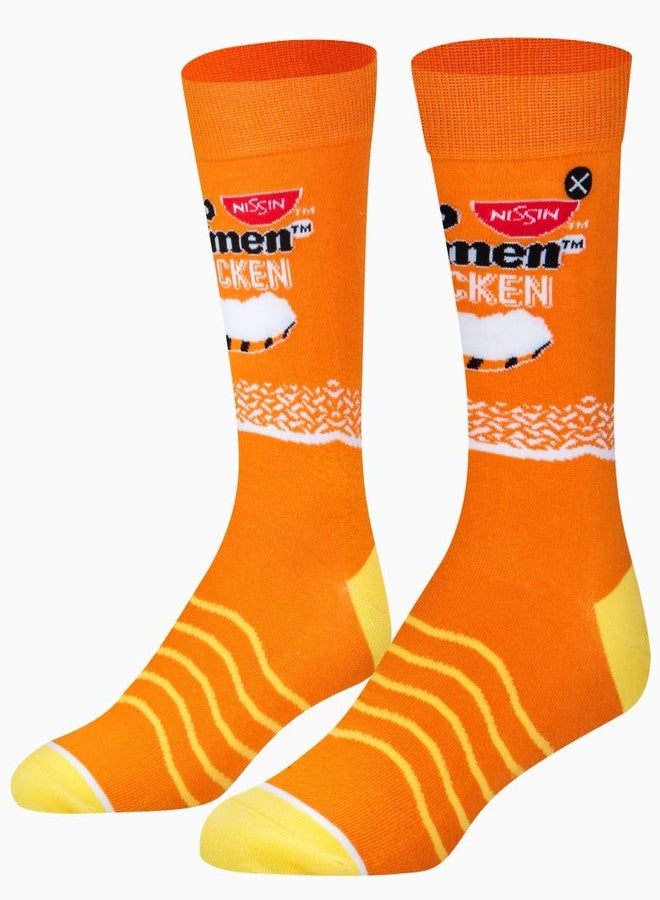 Odd Sox, Funny Crew Socks, Top Ramen Chicken, Adult Large 8-12 - Image 1
