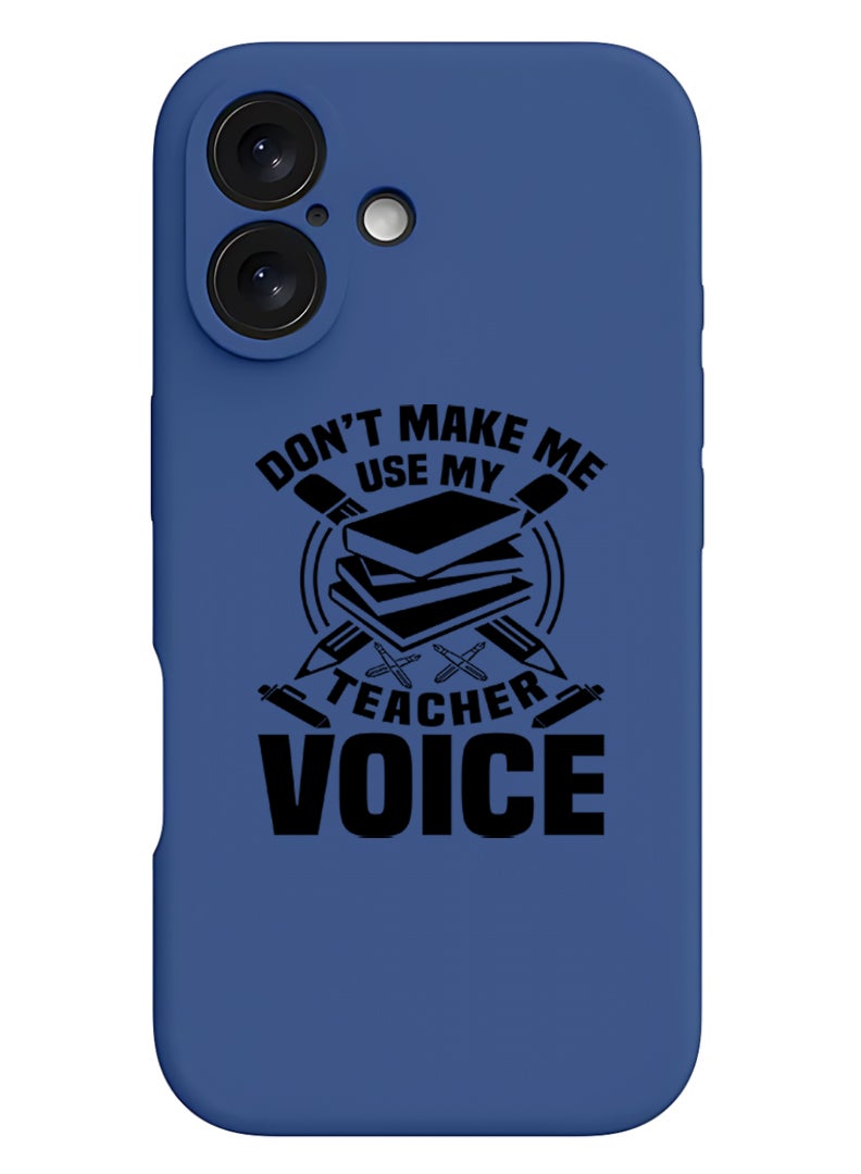 Theodor iPhone 16 Blue Protective Slim Fit Case Liquid Silicone Cover with Full Body Protection Anti-Scratch Shockproof Case For iPhone - Teacher Voice - Image 1