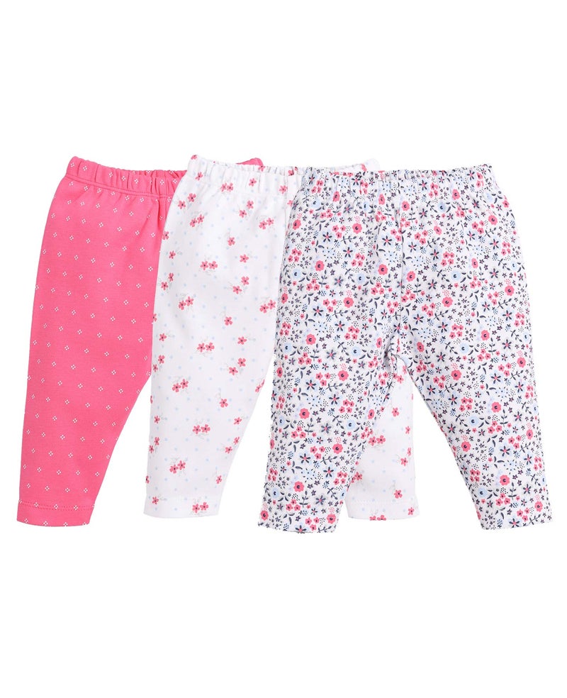 BABY GO Girls Mid Rise Cotton Solid Relaxed Track Pants Pack of 1 (Gobs20-2515-3/6M-Fushiaa_Fushia_3-6 Months), Assorted - Image 1
