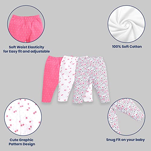 BABY GO Girls Mid Rise Cotton Solid Relaxed Track Pants Pack of 1 (Gobs20-2515-3/6M-Fushiaa_Fushia_3-6 Months), Assorted - Image 2