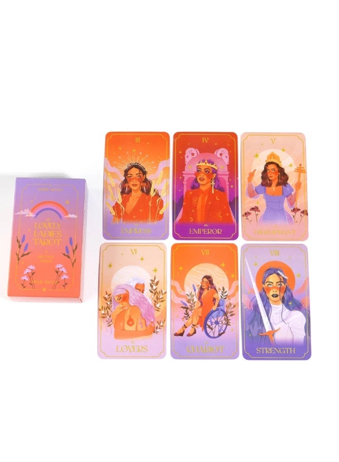 NIBEMINENT Cute lady Tarot deck set. Complete set of Tarot cards. Includes all 78 cards in the typical Tarot deck set. - Image 2