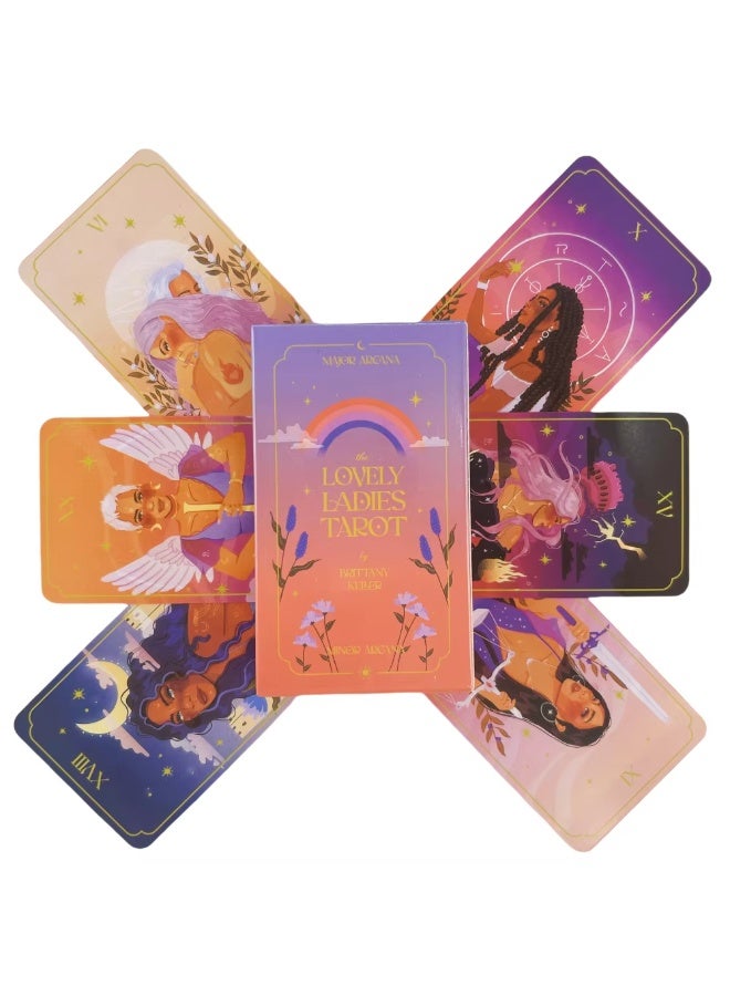 NIBEMINENT Cute lady Tarot deck set. Complete set of Tarot cards. Includes all 78 cards in the typical Tarot deck set. - Image 3