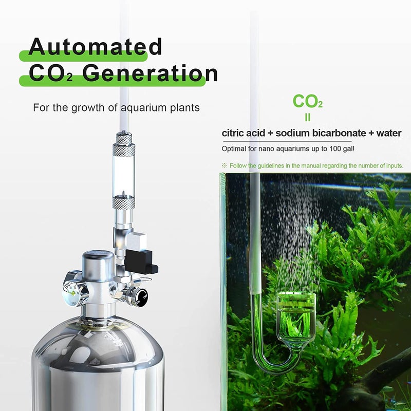 FZONE 5.5L Aquarium CO2 Generator System Carbon Dioxide Reactor Kit with Regulator and Needle Valve for 600-800g Raw Material - Image 2
