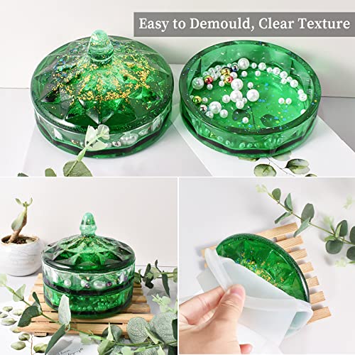 Wehous Multi-Layer Box Resin Mold with Lid, Silicone Storage Box Mould for Epoxy Casting, Stackable Organizer Decor Container for Storage Jewelry Trinket Candy DIY Crafts - Image 4