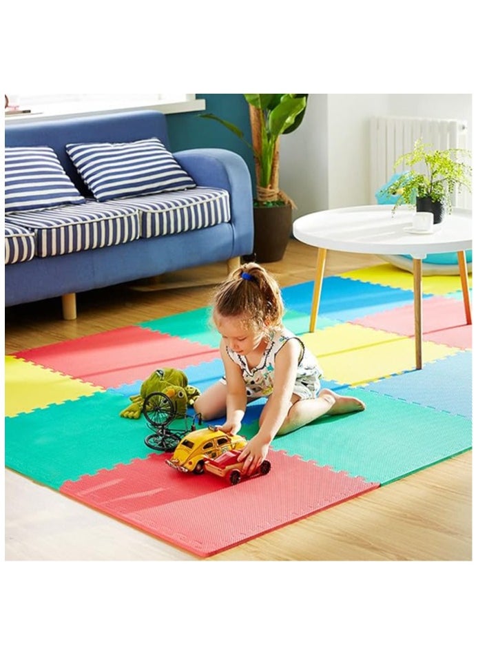 Cool Baby Style Coolbaby Set of 4 Baby Play Mat Eva Foam Kids Rug Puzzle Mat Floor Crawling Mat Kids Rug 60X60 cm Multicolor  - Image 3