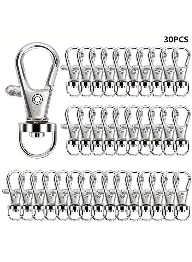 30PCS Silvery Lobster Claw Clasps 35mm Keychain Hooks For DIY Crafts Lanyard - Image 1