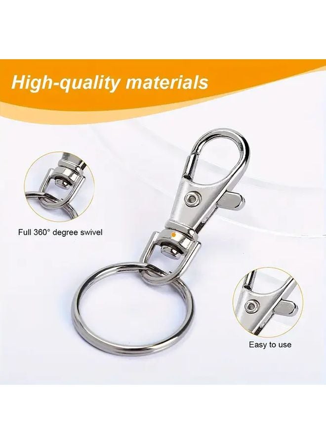 30PCS Silvery Lobster Claw Clasps 35mm Keychain Hooks For DIY Crafts Lanyard - Image 3