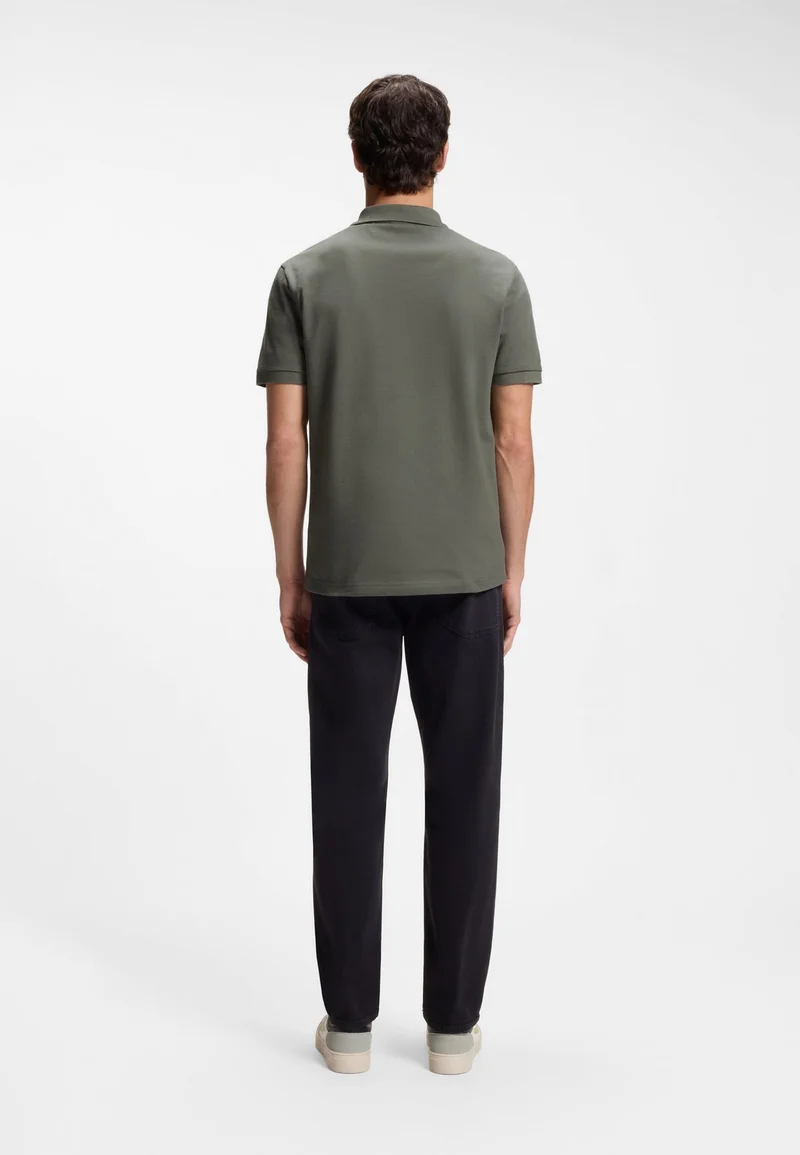 BOSS Stretch-cotton slim-fit polo shirt with logo patch