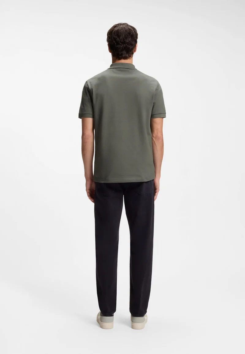 بوس Stretch-cotton slim-fit polo shirt with logo patch