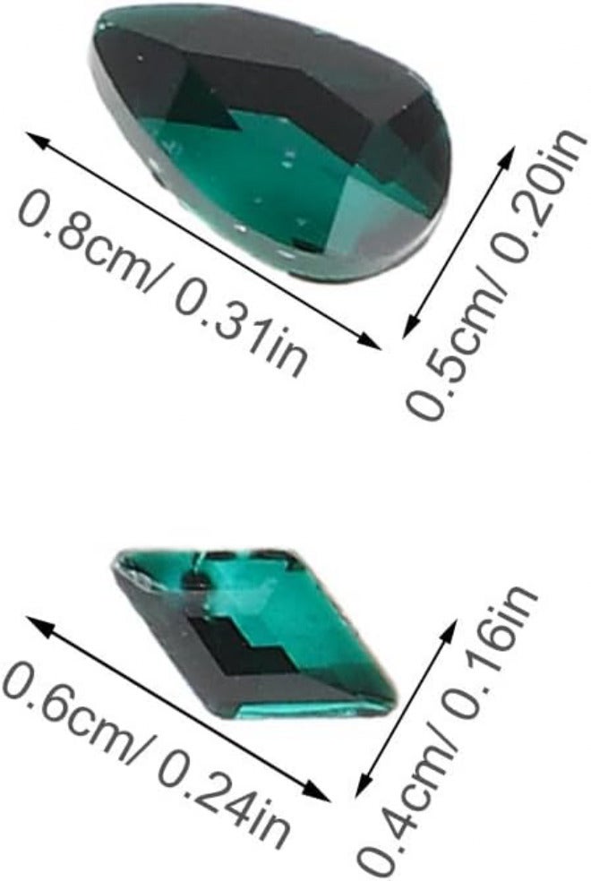 120pcs Green Flatback Rhinestones Nail Art Charms 12-Grid Nail Decorations DIY Accessories for Women Home Use - Image 2