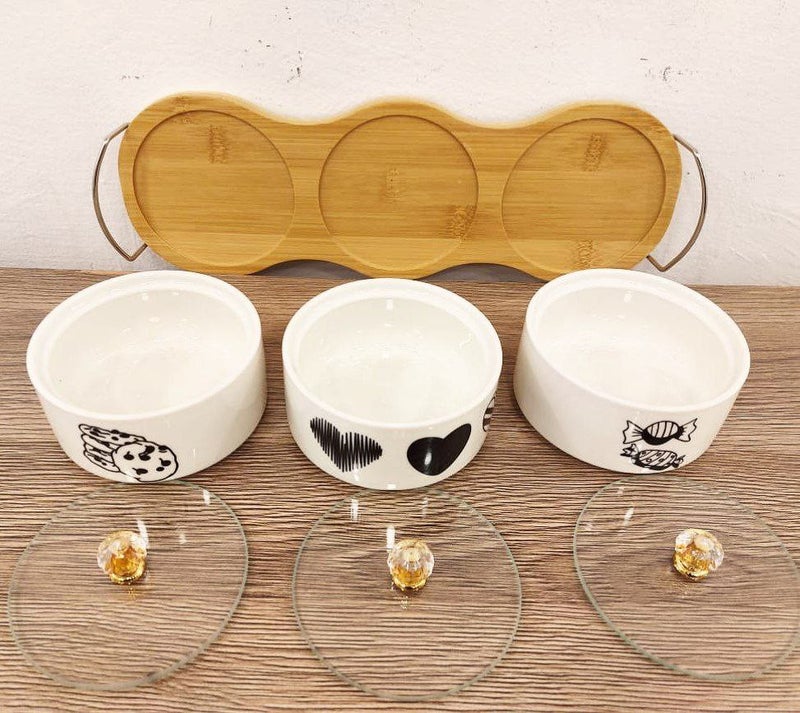 Premium Porcelain Spice Set with Wooden Lid & Holder - Image 2