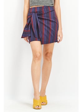 VERO MODA Women Stripe Mini Skirt, Navy  - Image 1
