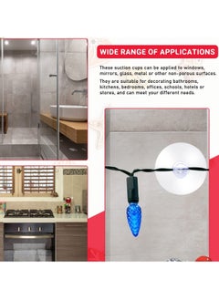 SYOSI Light Suction Cup Shower Caddy Large Heavy Strength Duty Clear Plastic Transparent Light String Mini Suction Cup Hooks Holder for Kitchen Bathroom Shower Caddy Connectors (50 Pieces)  - Image 4