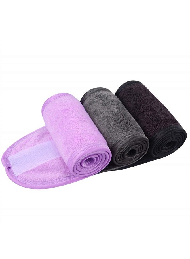 Sinland Spa Headband for Women Ultra Soft Adjustable Makeup Hair Band with Magic Tape, Stretch Head Wrap for Bath, Shower, Facial Mask, Yoga - Image 2