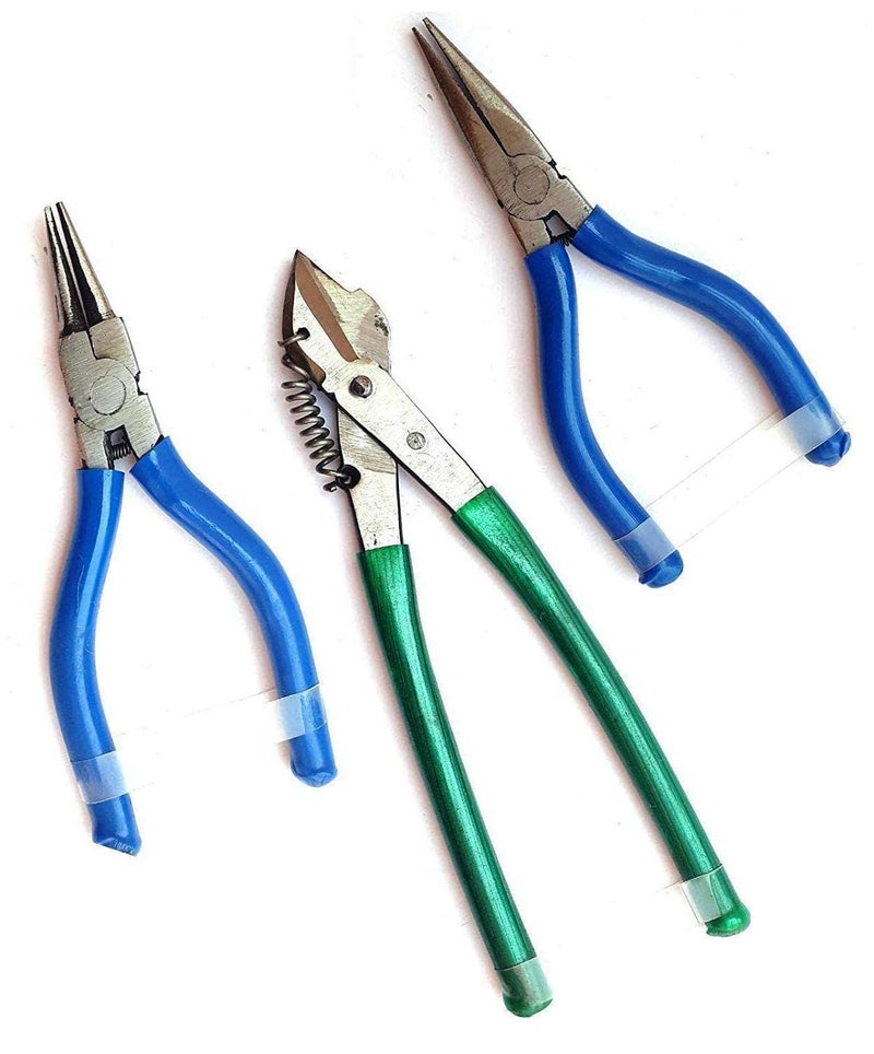 BeadsNPearls Silk Thread Jewellery Making Pliers Combo| Round and Side Cutter Combo Tool Kit For Crafts Diy Making Supplies Wire Cutters And Wrapping Beading Purpose Pack of 3 - Image 1