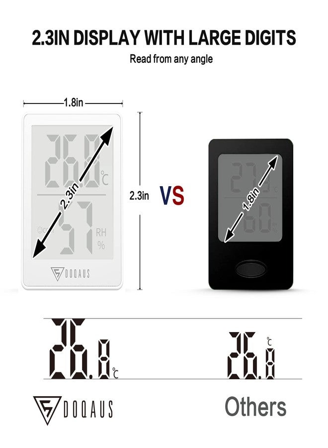 DOQAUS Indoor Thermometer [3 Packs], Humidity Gauge Room Thermometer for Home, Digital Hygrometer, Accurate Temperature Humidity Monitor Meter for House, Office, Greenhouse, Home White (2.3X1.8inch) - Image 5