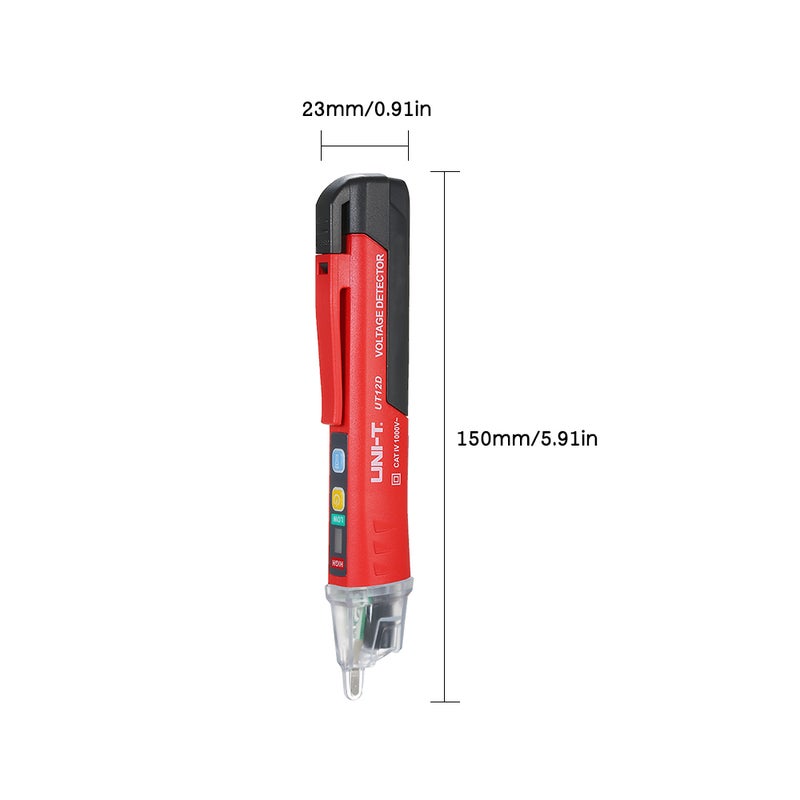 UNI-T Portable Non-contact AC Voltage Tester Pen Shaped V～Alert Detector with Sound and Light Alarm and LED Flashlight - Image 3