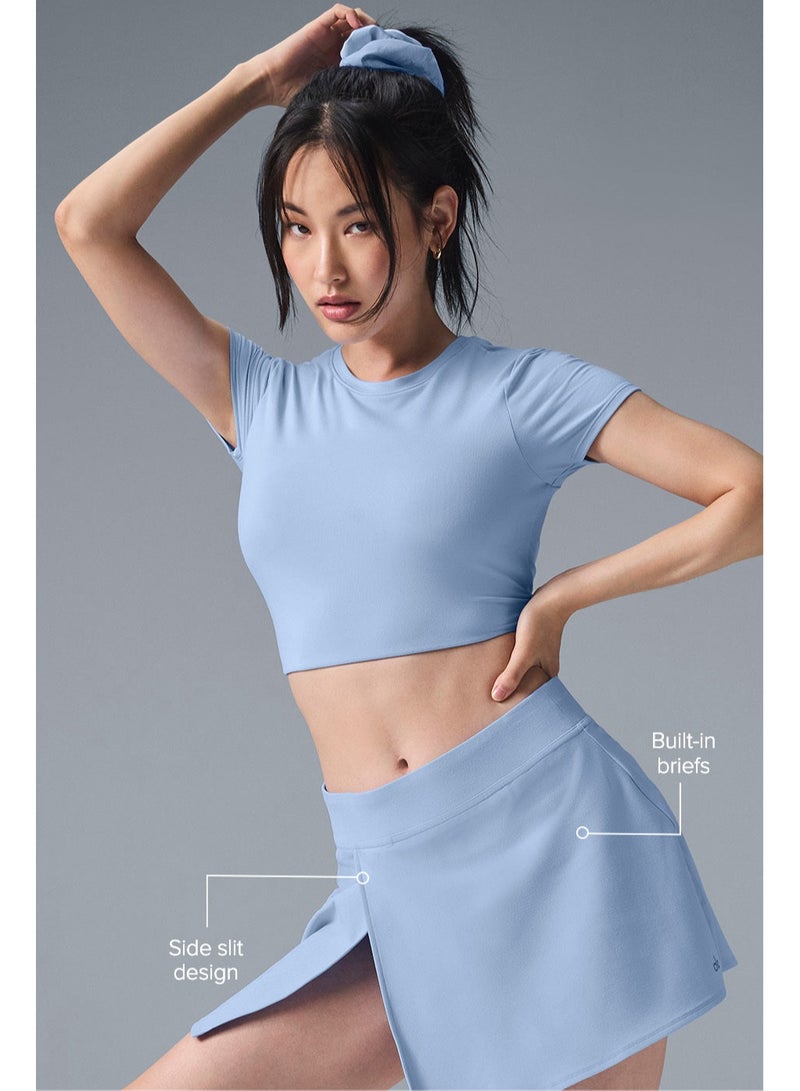 high-waist-waist yoga short skirt, breathable running and fitness tennis skirt, anti-glare sports A-line skirt