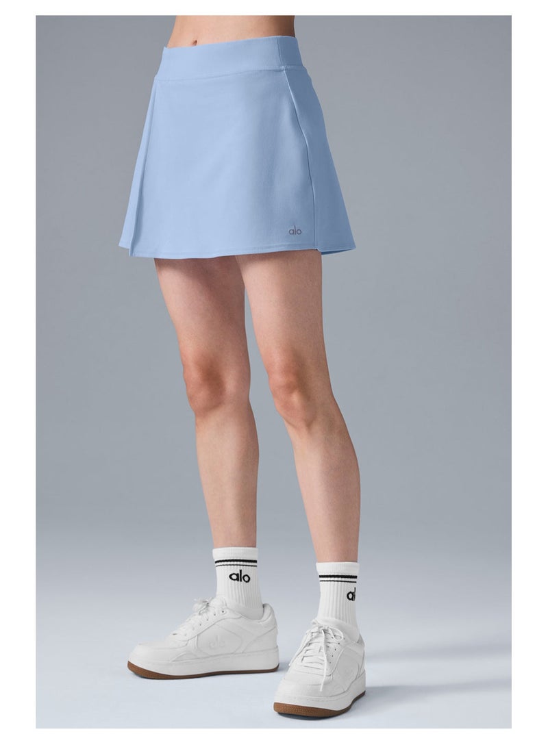 high-waist-waist yoga short skirt, breathable running and fitness tennis skirt, anti-glare sports A-line skirt