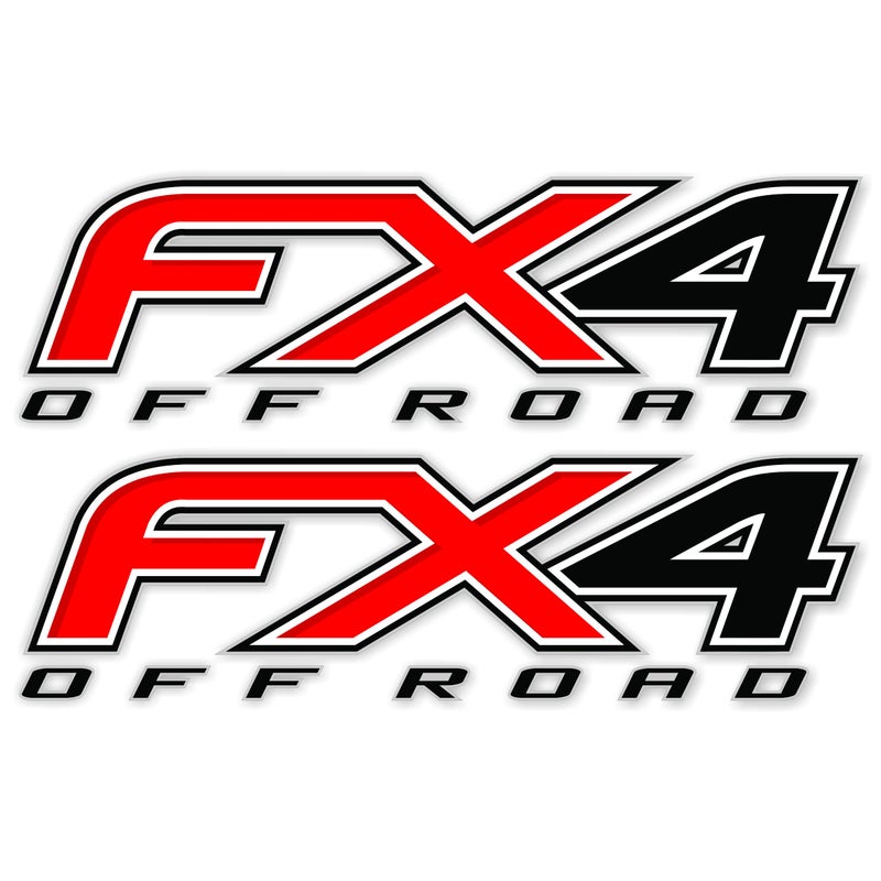 GOLD HOOK FX4 Off Road Decals and Stickers for Ford Truck F150 F250 F350 F450 20122016 Super Duty Set of 2 Black Red Silver