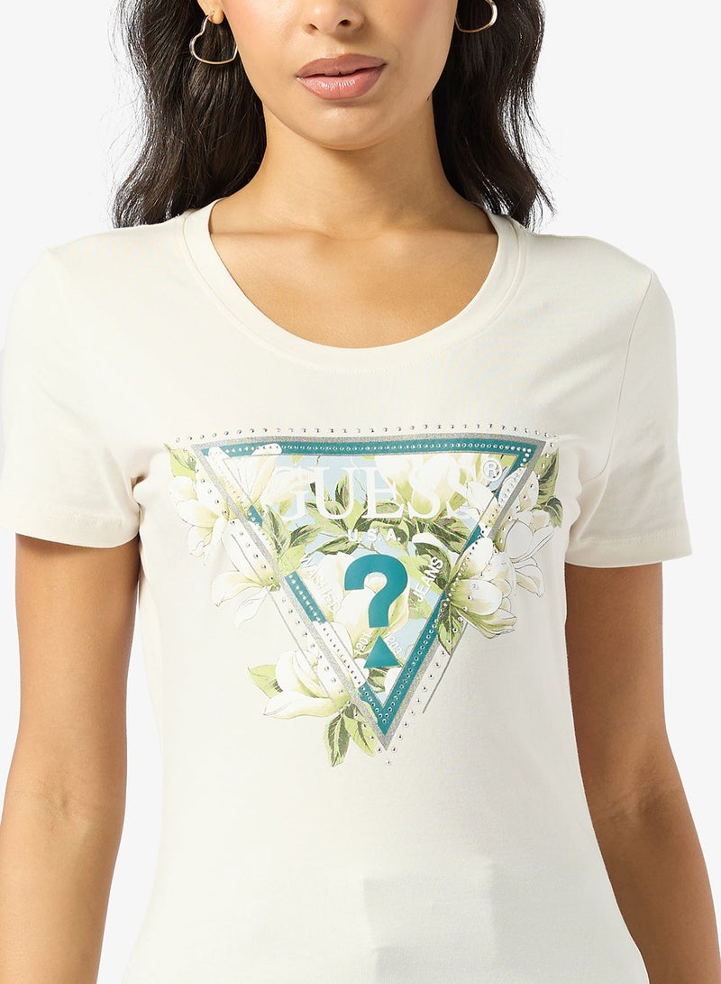GUESS Camelia Crew Neck Short Sleeve T-Shirt - Image 3